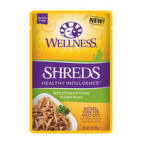 Wellness Cat Food Pouch Chicken and Turkey Shreds, 3 Ounce