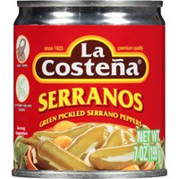 La Costena Green Pickled Serrano Peppers, 7 Ounce