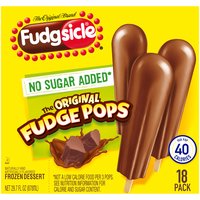 Popsicle Original Fudge Pops, No Sugar Added, 18 Each