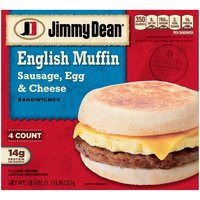 Jimmy Dean English Muffin Sandwiches, Sausage, Egg & Cheese, 18.4 Ounce