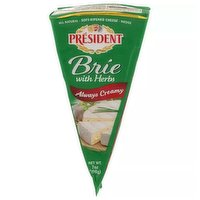 President Cheese, Soft-Ripened, Brie With Herbs, Wedge, 7 Ounce