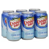 Canada Dry Club Soda, Cans (Pack of 6), 72 Ounce