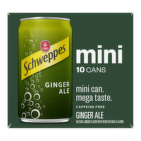 Schweppes Ginger Ale Soda, 7.5 fl oz Mini Cans (10-pack), 75 Ounce