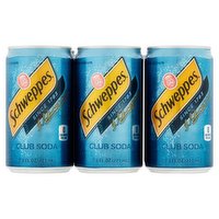 Schweppes Mini Club Soda, Bottles (Pack of 6), 45 Ounce