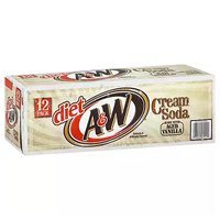 A&W Diet Cream Soda, Cans (Pack of 12), 144 Ounce