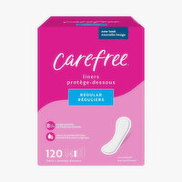 Carefree Panty Liners, Regular Liners, Unwrapped, 120 Each