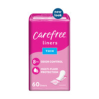 Carefree Panty Liners, Thin Liners, Wrapped, Unscented, 60 Each