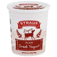 Straus Organic Greek Yogurt, Plain, 32 Ounce