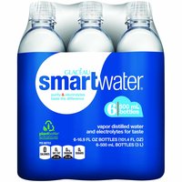 Glaceau Distilled Smartwater, Bottles (Pack of 6), 101.4 Ounce