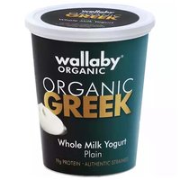 Wallaby Organic Whole Milk Greek Yogurt, Plain , 32 Ounce