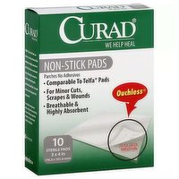 Curad Non Stick Pads 3"x4", 10 Each