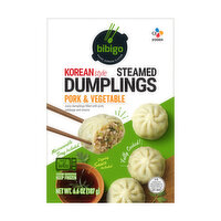 Bibigo Steamed Dumplings - Pork and Vegetable, 6 Ounce