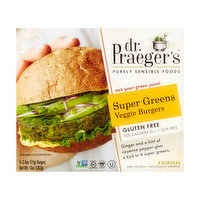 Dr. Praeger's Super Greens Veggie Burgers, 60 Ounce