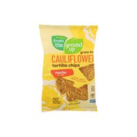 From The Ground Up Cauliflower Tortilla Chips, Nacho, 4.5 Ounce