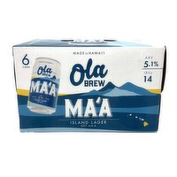 Ola Ma'a Lager, Cans (Pack of 6), 72 Ounce