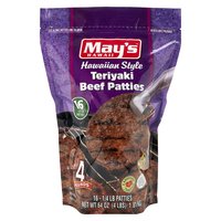 May's Teriyaki Beef Patties, Hawaiian Style, 4 Pound