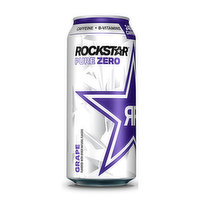 Rockstar Pure Zero Grape, 16 Ounce