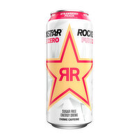 Rockstar Pure Zero Sugar Free Energy Drink, Strawberry Peach, 16 Ounce