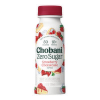 Chobani Zero Sugar Strawberry Cheesecake Inspired Yogurt-Cultured Dairy Drink, 7 Ounce