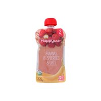 Happy Baby Organic Baby Food, Banana, Raspberries & Oats, Stage 2, 4 Ounce