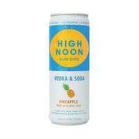 High Noon Hard Seltzer Vodka & Soda, Pineapple, 355 Millilitre