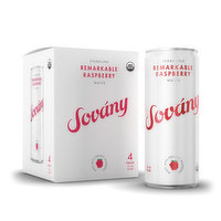 Sovany Sparkling Water Raspberry (4-pack), 48 Ounce