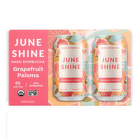 JuneShine Organic Hard Kombucha, Grapefruit Paloma (6-pack), 72 Ounce