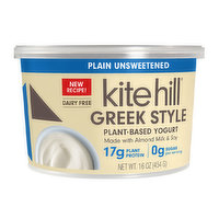 Kite Hill Dairy-Free Greek Yogurt Plain Unsweetened, 16 Ounce