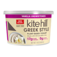 Kite Hill Dairy-Free Greek Yogurt Vanilla Unsweetened, 16 Ounce