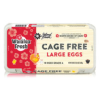 Waialua Large Cage Free White Eggs, 18 Each