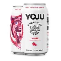 Yoju Lychee Yogurt Soju (4-pack), 48 Ounce