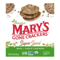 Mary's Gone Crackers Super Seed Crackers, Basil Garlic, 5.5 Ounce