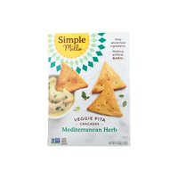 Simple Mills Veggie Pita Crackers, Mediterranean Herb, 4.25 Ounce
