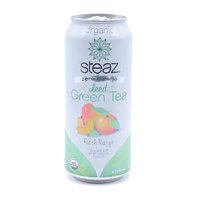 Steaz Iced Tea Zero Peach Mng, 16 Ounce