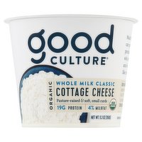 Good Culture Organic Whole Milk Classic Cottage Cheese, 5.3 Ounce