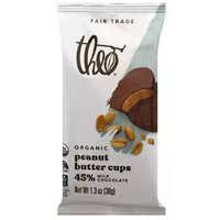 Theo Organic Peanut Butter Cups, Milk Chocolate, 1.3 Ounce