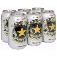 Sapporo Premium Beer, Cans (Pack of 6), 70.8 Ounce