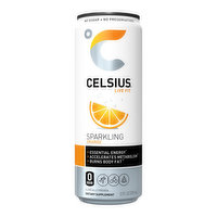 Celsius Energy Drink Sparkling Orange, 12 Ounce
