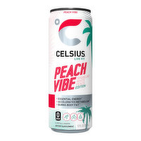 Celsius Sparkling Peach Vibe Energy Drink, 12 Ounce