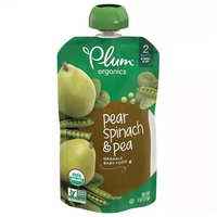 Plum Organic Baby Food, Spinach, Pea, Pear, 4 Ounce