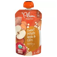 Plum Organic Baby Food, Sweet Potato, Apple & Corn, Stage 2, 4 Ounce