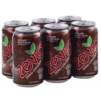 Zevia Ginger Root Beer Soda, Cans (6-pack), 72 Ounce