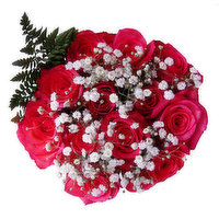 Dozen Rose, Baby's Breath, and Greens Bouquet, 1 Each