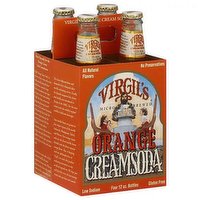 Virgils Orange Cream Soda 4pk, 48 Ounce