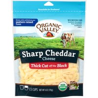 Organic Valley Thick Cut Sharp Cheddar Cheese, 6 Ounce