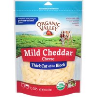 Organic Valley Shredded Mild Cheddar Cheese, 6 Ounce