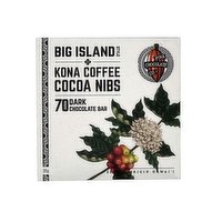 Puna Chocolate, Big Island Style Kona Coffee Cocoa Nibs, 70% Dark Chocolate Bar, 30 Gram