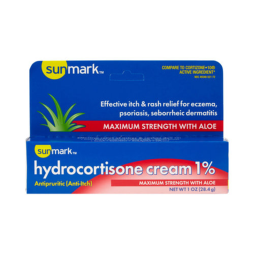 Sunmark Hydrocortisone Cream, 1% Maximum Strength with Aloe