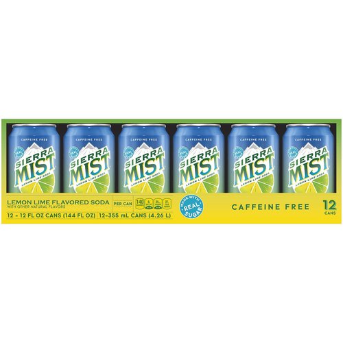 Sierra Mist Lemon Lime, Cans (Pack of 12)