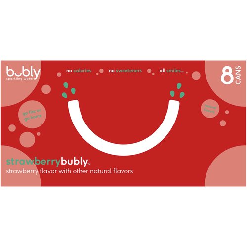 Bubly Strawberry Sparkling Water, Cans (8-pack)